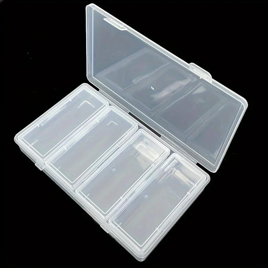 5pcs/set Adjustable Dividers Clear Plastic Storage Organizer Box - Craft & Sewing Supplies Container with Removable Compartments