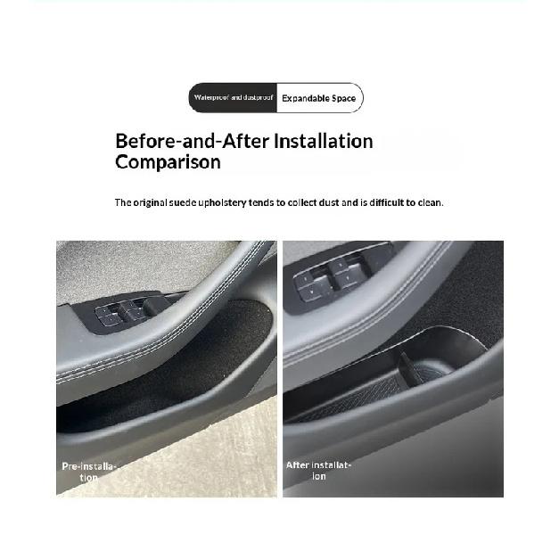 Car Door Side Storage Box Car Interior Accessories Gate Slot Anti Dirty Storage Tray for Tesla Model 3 Highland 2024 2025