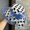 Fashion summer travel visor British elegant organza hat women's sunscreen big edge polka dot top hat