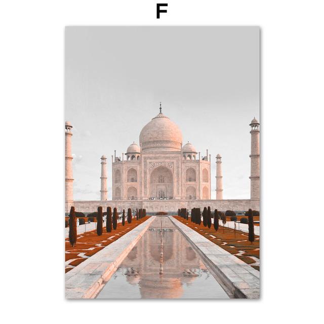 Tuval Duvar Resmi Loft Şehir Manzarası Kale Posterleri Ev Tasarımı Ev Odası Dekorasyonu Duvar Sanatı Çerçevesiz