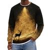 Men's Christmas Neck Pullover Sweatshirt - Hoodless Long Sleeve Holiday Top