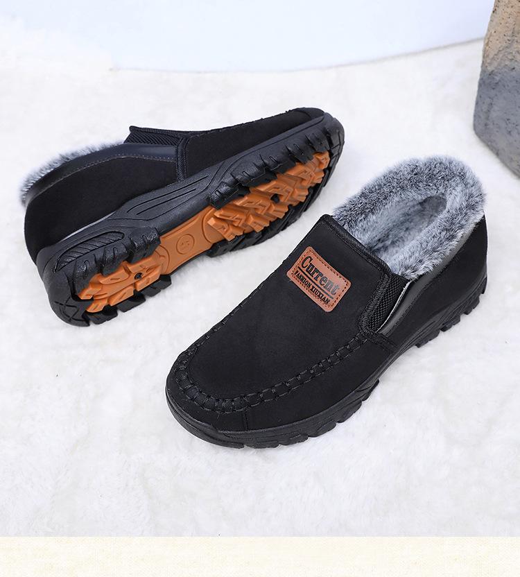 Nová móda Pánské boty Zimní bavlněné boty Teplé Kotníkové boty z krátkého plyše Zesílené Pánské boty Protiskluzové Ležérní Semišové Pánské Sněhule