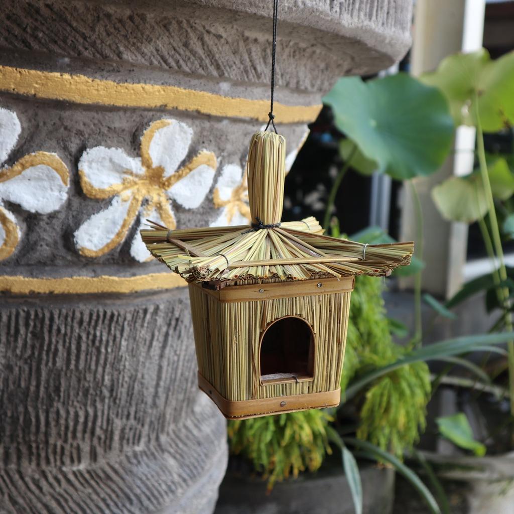 Birdhouse Seagrass Small Square 18 X 13 Cm