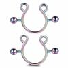 2 stuks/set Stalen Nep Tepel Niet-doorborende Ringen Niet-doorborende Lichaamssieraden Lingerie Matching