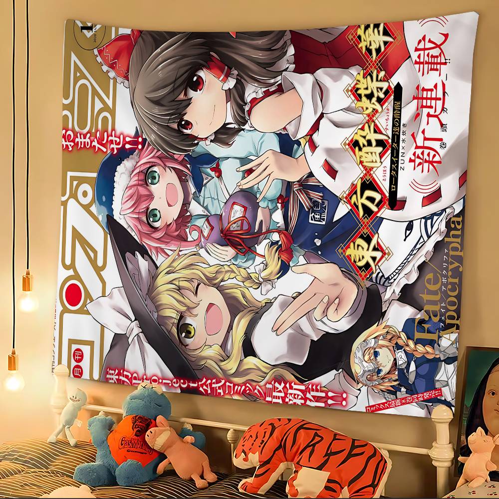 Classic Anime T-Touhou P-Project Game Chart Tapestry Bohemian Wall Tapestries Mandala Wall Art Decor