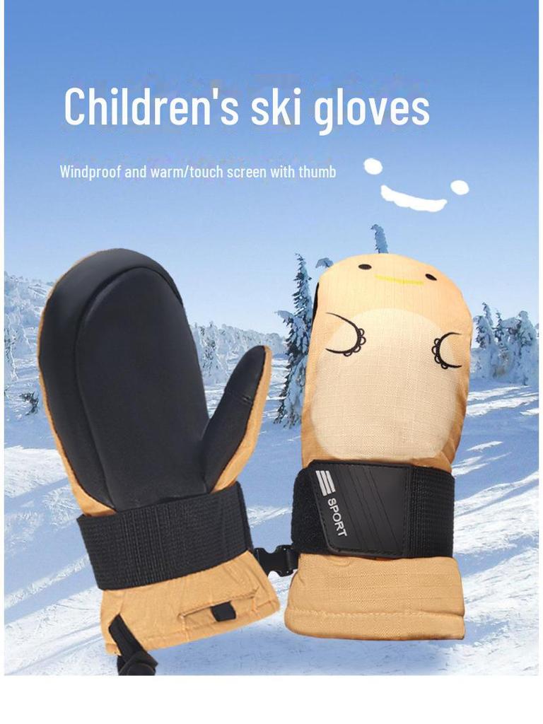 Kids' Windproof Waterproof Ski Gloves - Warm, Safe, Comfortable, and Lightweight for Cold Outdoor Sports