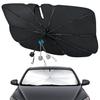 Car Umbrella Front Sunshade for Cars 10 Flexible Center Foldable Umbrella Style Sunshade, Type, [Reinforced Ribs, Pole], Sunshade.