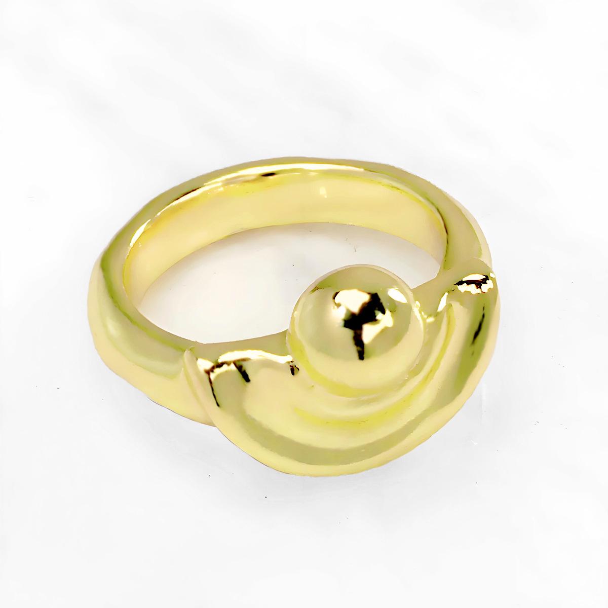 Women s 2025 UNOde50 Retro Geometric Fan-Shaped Ring – Exquisite European & American Style Gift Size 7