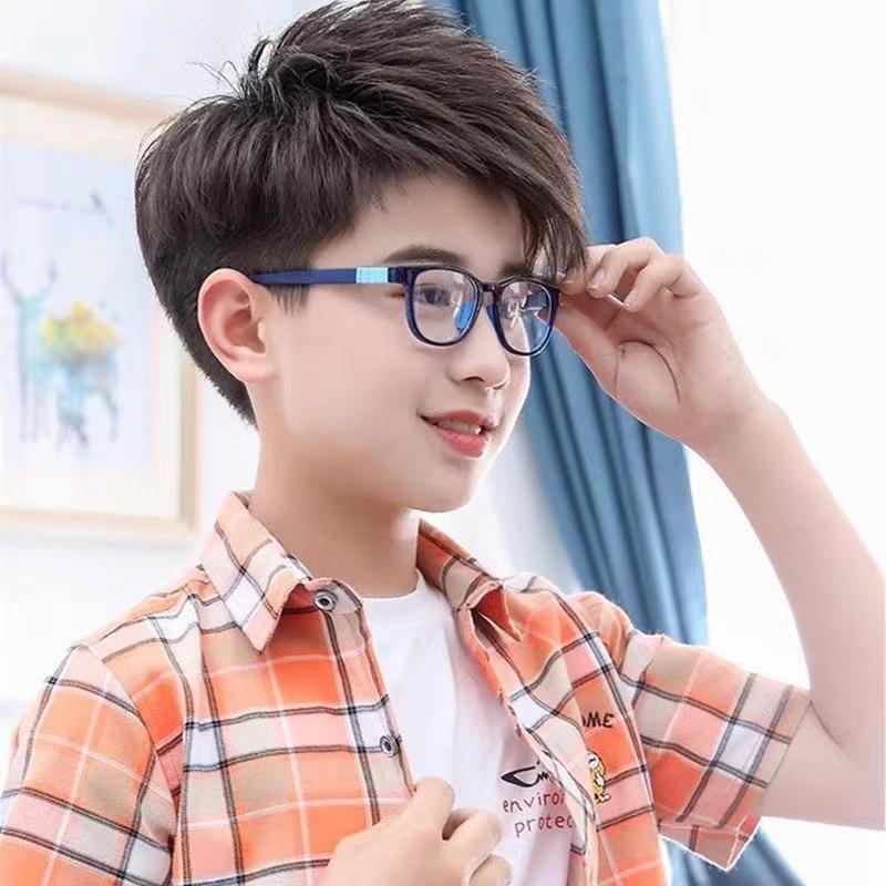 Kids' Anti-Blue Light Glasses - Silicone Flat Frame for Boys & Girls