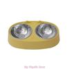 Double Dog Bowl Pet Feeding Station Stainless Steel Water and Food Bowls with Stand for Cats Puppies Small Dogs Pet Supplies