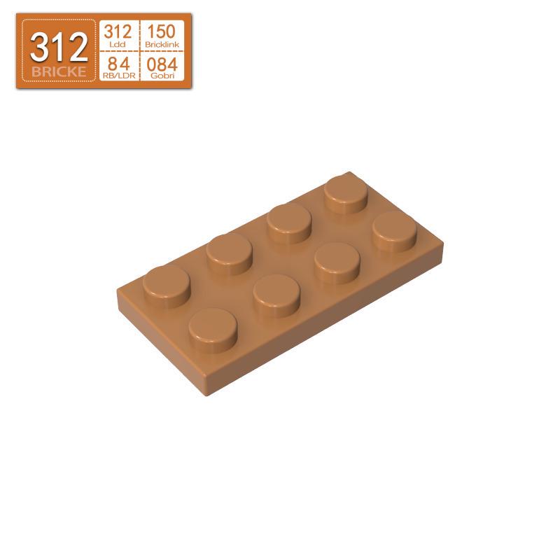 BRICKE 2x4 Compatible Building Plates for LEGO 3020 MOC Parts - Small Thin Bricks