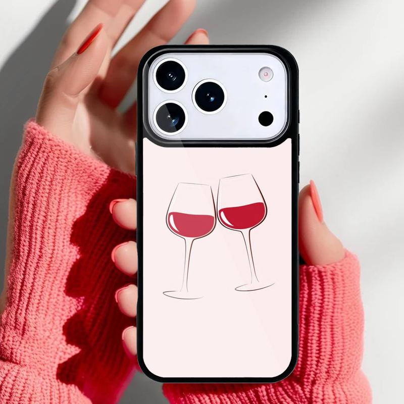 Rotwein Glas Handyhülle für iPhone 17 Air 16e 15 14 13 Pro Max Rückseite für 12 11 Pro Coque