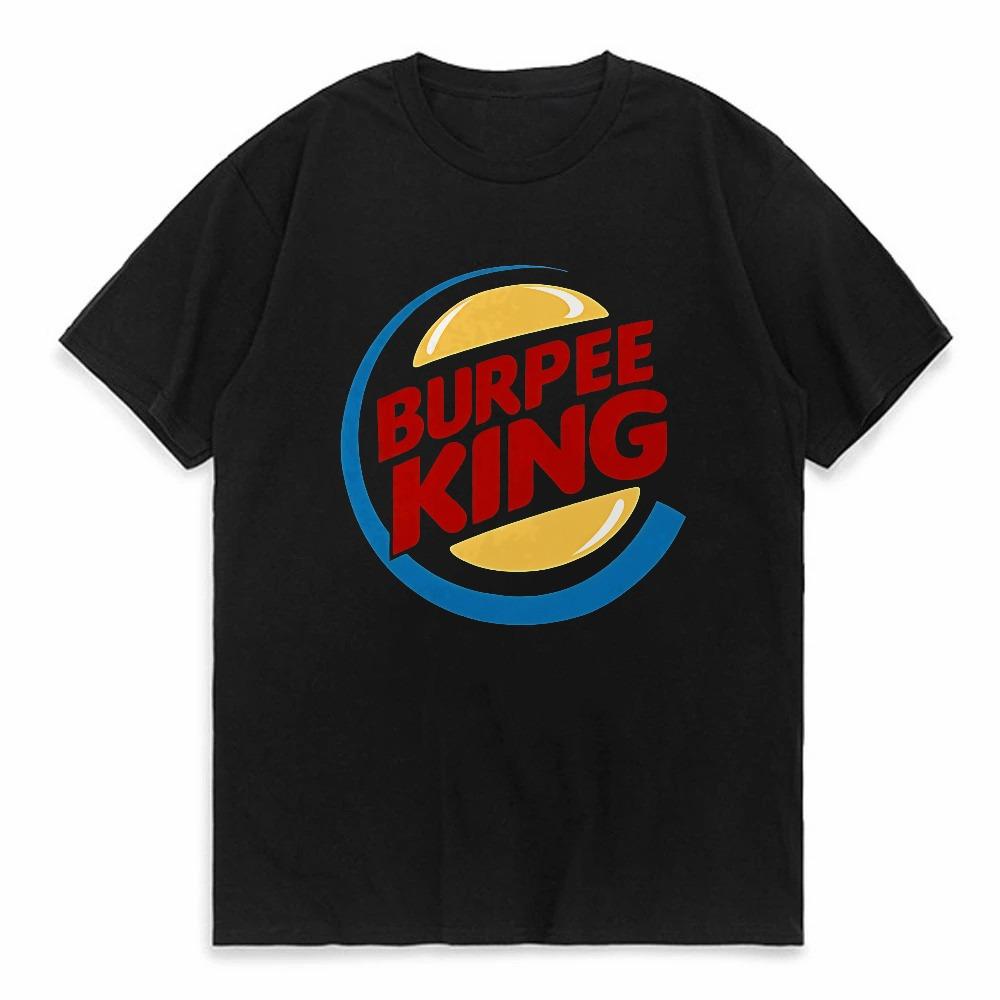 Mens Tshirt Crossfit Workout Burpee King Letter Printed Tshirt Boyfriend Husband Dad Funny Mens Summer shirt top 4XL