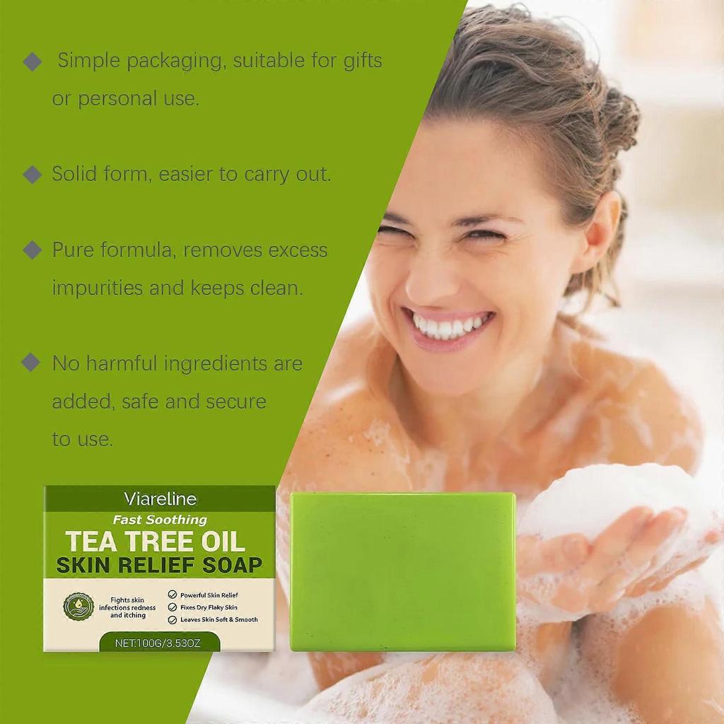 1-5x Sapone all'Albero del Tè Trattamento Antifungino Antibatterico per Viso e Corpo Acne, Piede d'Atleta, Tigna, Follicolite Tigna Prurito dell'atleta