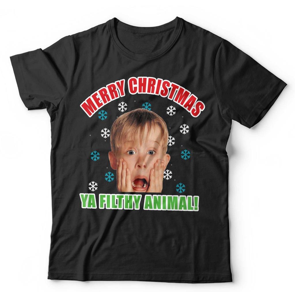 Merry Christmas Ya Filthy Animal T Shirt Mens Womens Tees Top Unisex and Festive Xmas Gift Movie