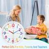 M-Modern-Learning Clock For Kids-Non-Ticking, Battery Operated, Silent Colorful Teaching Tool For Telling Time