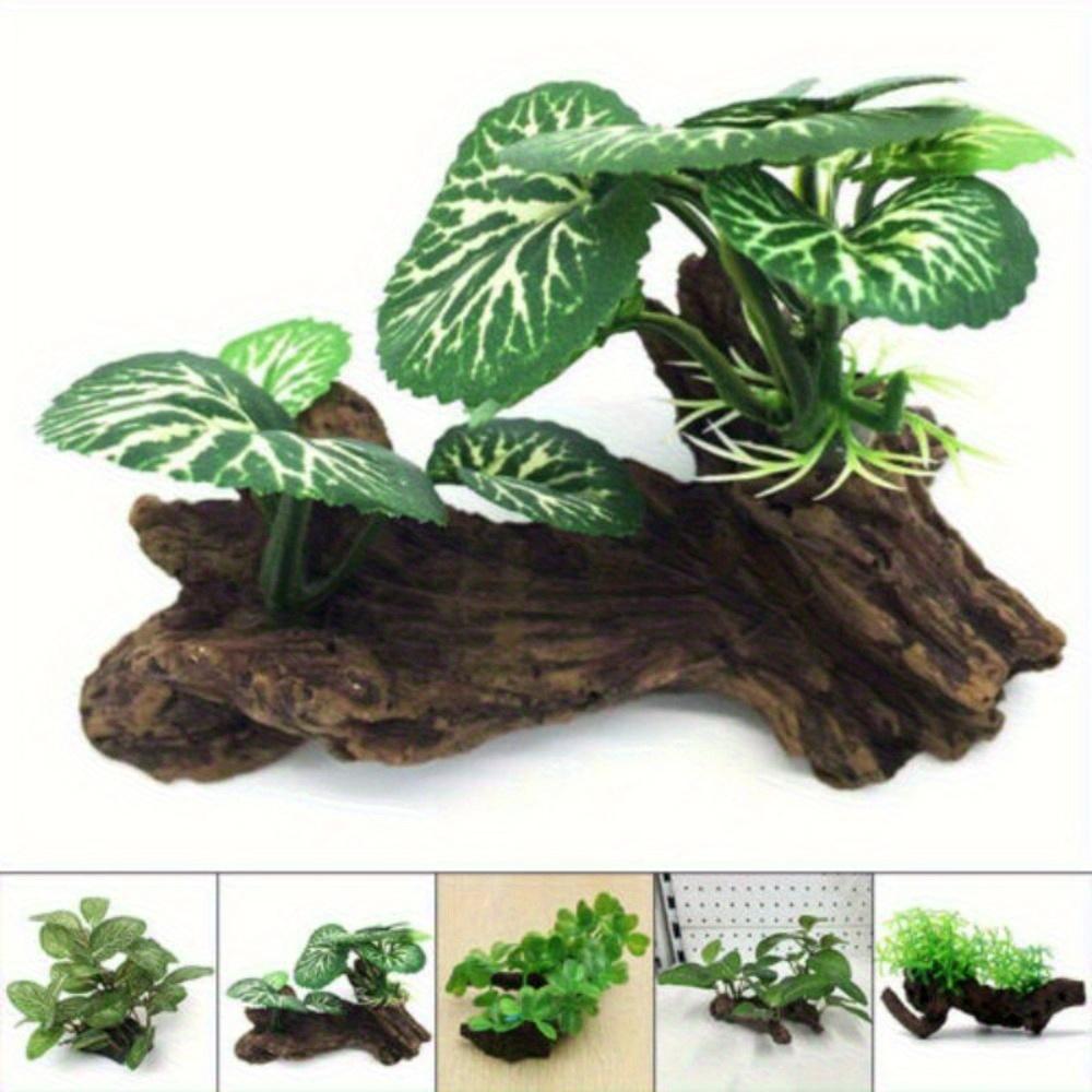 1PC Plastic Artificial Turtle Tree Trunk Driftwood Aquarium Fish Tank Reptile Cylinder Making Roots Plant Wood Decoration Ornament