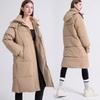 Women's Long Winter Down-Cotton Padded Jacket – Over-the-Knee Padded Coat, Thickened Mid-Length Jacket  Loose Bread-Style Quilted Jacket