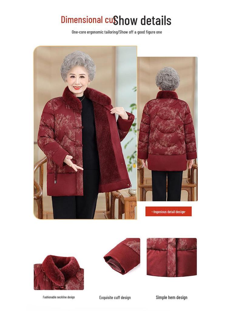 New Winter Cotton Jackets for Women & Grandmothers - Plus Velvet, Warm, Thickened Styles