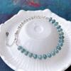 A-Grade Blue Water Jade Bracelet with 925 Silver, Chinese Style, Ice-Clear Abacus Beads, Gift-Ready