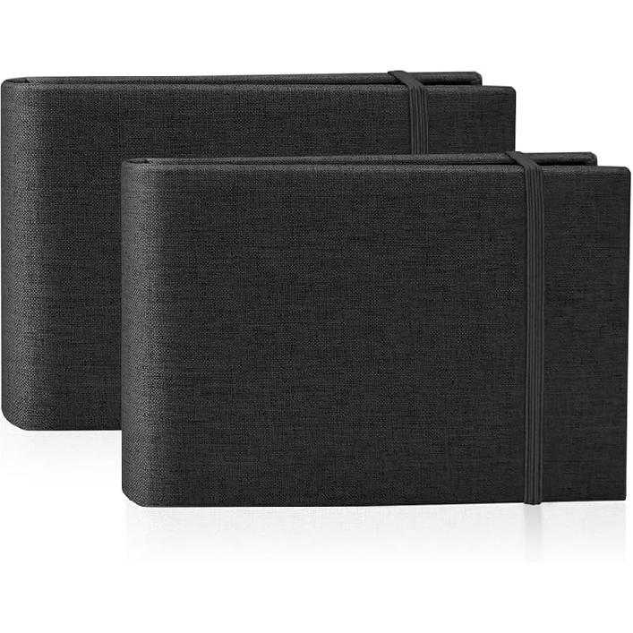 

2PACK 4x6 Photo Album, 4x6 100 Pockets Linen Cover Photobook Small Capacity Pictures Book Easy to Classify and Portable for Wedding Family Baby чорний