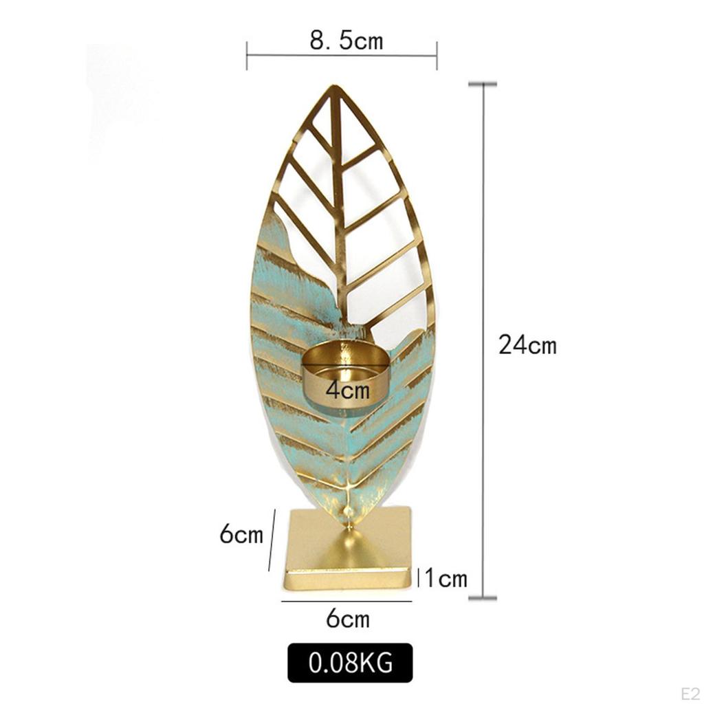 Blue Leaf Candle Holder - Elegant Table Decor for Weddings and Parties