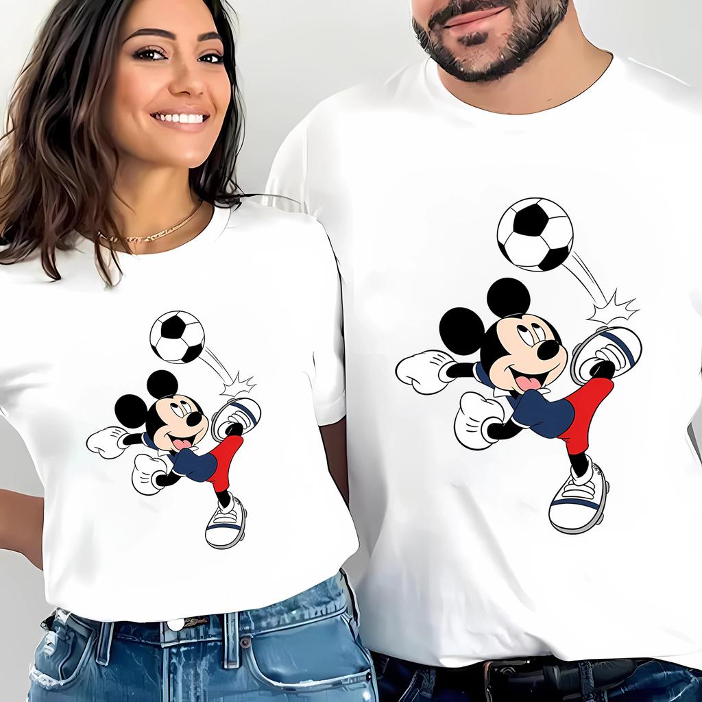 D06-97 MINISO 2026 Summer High-quality Printed Pure Cotton Shoulder Style Men's and Women's Round Neck Short Sleeved Couple T-shirt