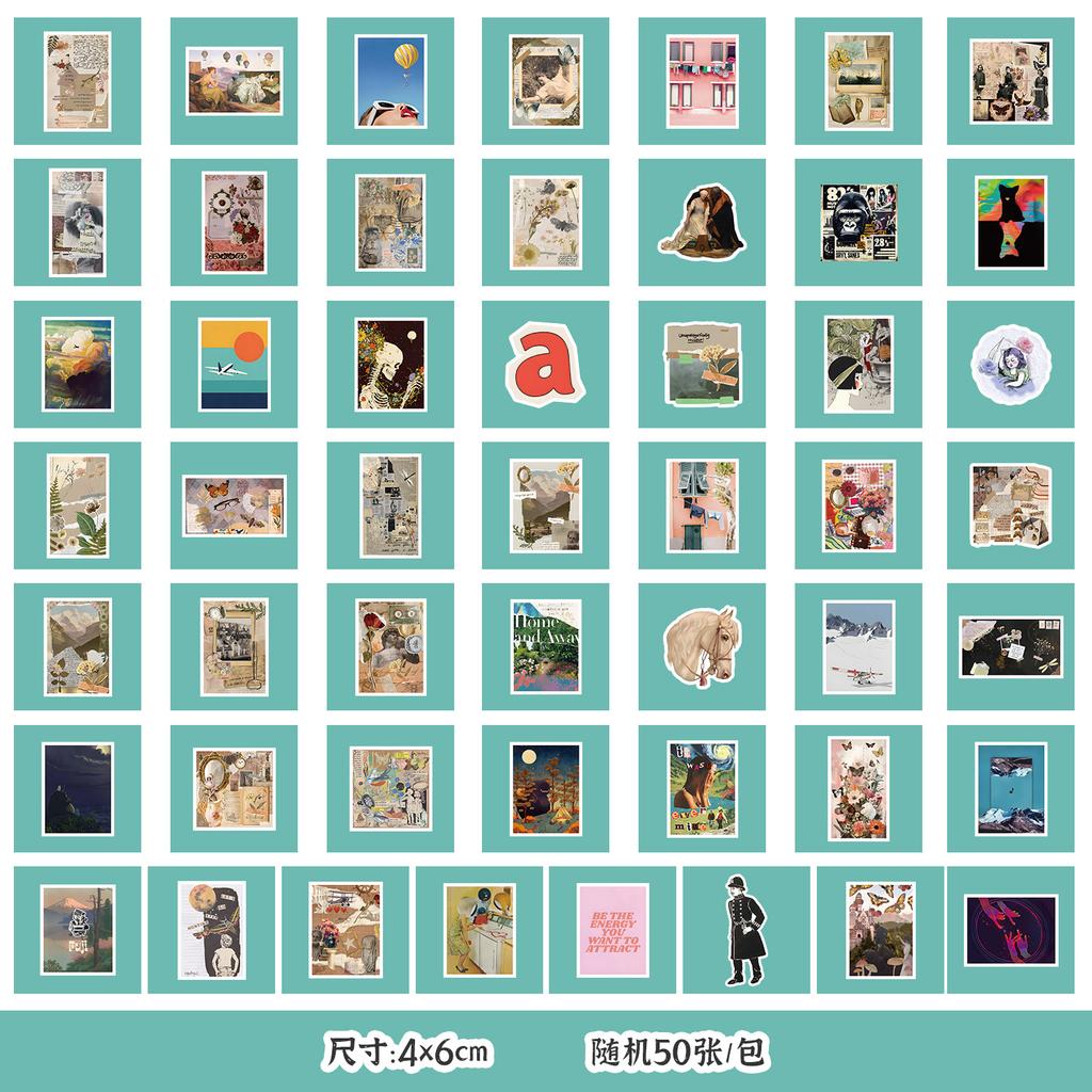 50 Pictures of Non-repeat Cute Style Graffiti Stickers Mobile Guitar Decoration Waterproof Stickers Children DIY Hand Account Stickers