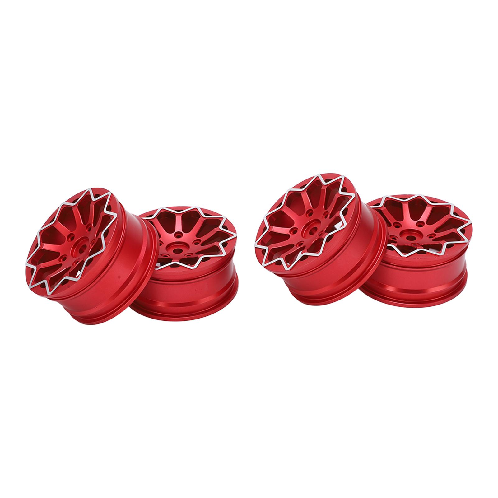 

4 PCS RC Vehicle Wheels Rims 1:10 Sports Car Universal Wear Resistant Pressure Resistant CNC Aluminum Alloy Wheel Hub червоний