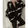 V-neck Fashion Knitted Striped Cardigan Sweater Autumn Women Office Loose Jackets Winter Elegant Casual Long Sleeve Coats Knitwear Top Clothing