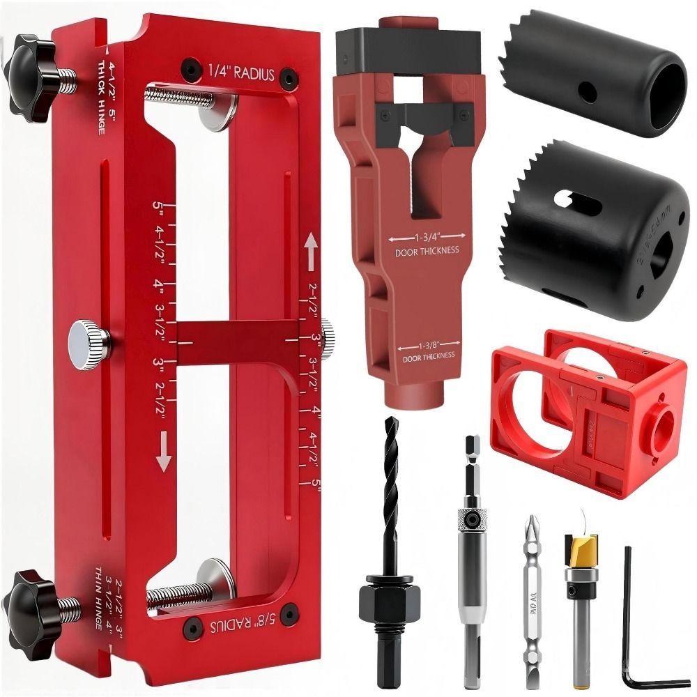 High Accuracy Door Hinge Jig Aluminum Zinc Zinc Alloy Hinge Drilling Locator Template Cabinet