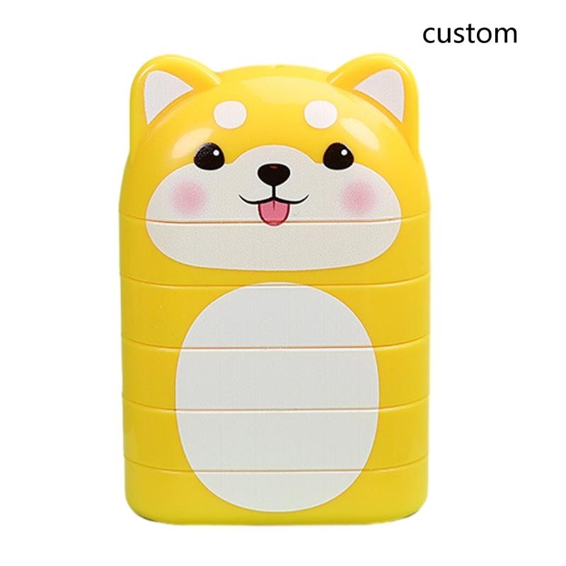 Personalisierter Namensstempel Kundenspezifisches graviertes Namenssiegel Mehrschichtiges Muster Sicher und einfach zu verwenden Cartoon-Form Stempel