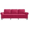 Vidaxl 3-Sitzer-Sofa, Weinrot, 180 cm, Mit Samt bezogen