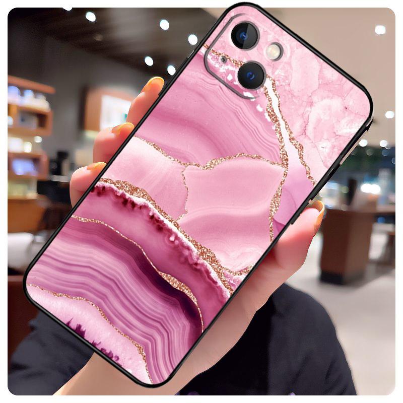 Teal Blue Gold Agate Marble Case For iPhone 14 Pro Max 16 15 11 12 13 17 Pro Max mini 15 16 Plus 16e 17 Air Phone Cover