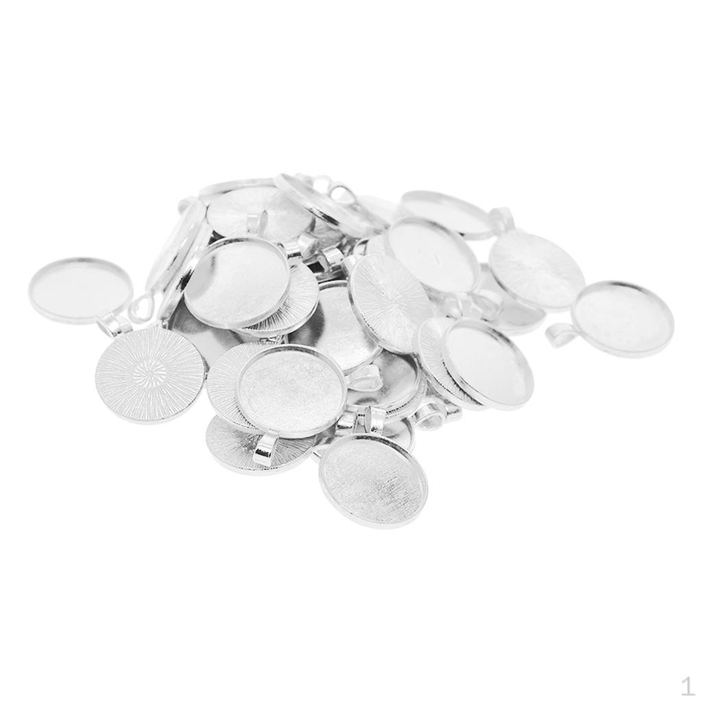 50 1 Inch Round Cabochon Base Trays for DIY Projects