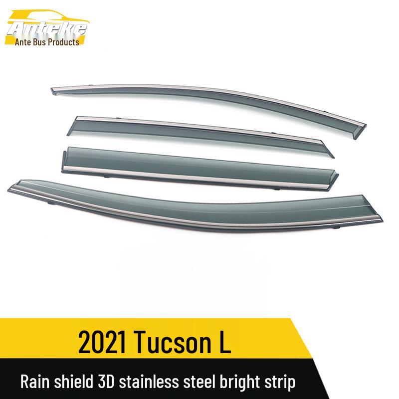 Tucson L 2021 Stainless Steel Rain Guard Trim - 3D Deflector Modification Accessory