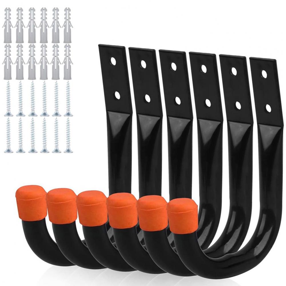 Wall Mounted Storage Hooks Heavy Duty Garage Hooks Heavy Duty Garage Storage Hooks for Hanging Bike Ladder Garden Tools Other чёрный