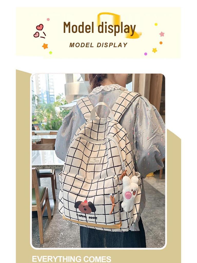 New Cute Cartoon Printed Student Backpack: Lightweight, Durable, Large Capacity Shoulder Bag for Casual Travel & School