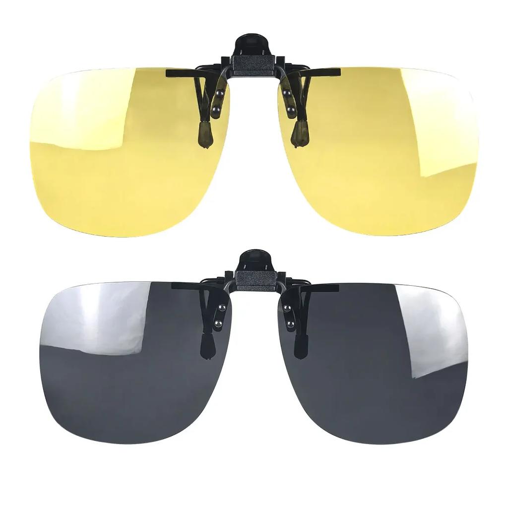 Red Lens Clip On Better Sleep Clipon  Black Polarized Sunglasses Clip On Big Size Square Shape Orange Lens Yellow Driving Lenses