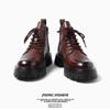 Martin Boots Men's Medium-top British Style High-top Leather Shoes Men's Boots Autumn and Winter Snow Boots Tooling Black Leather Boots 6575-T