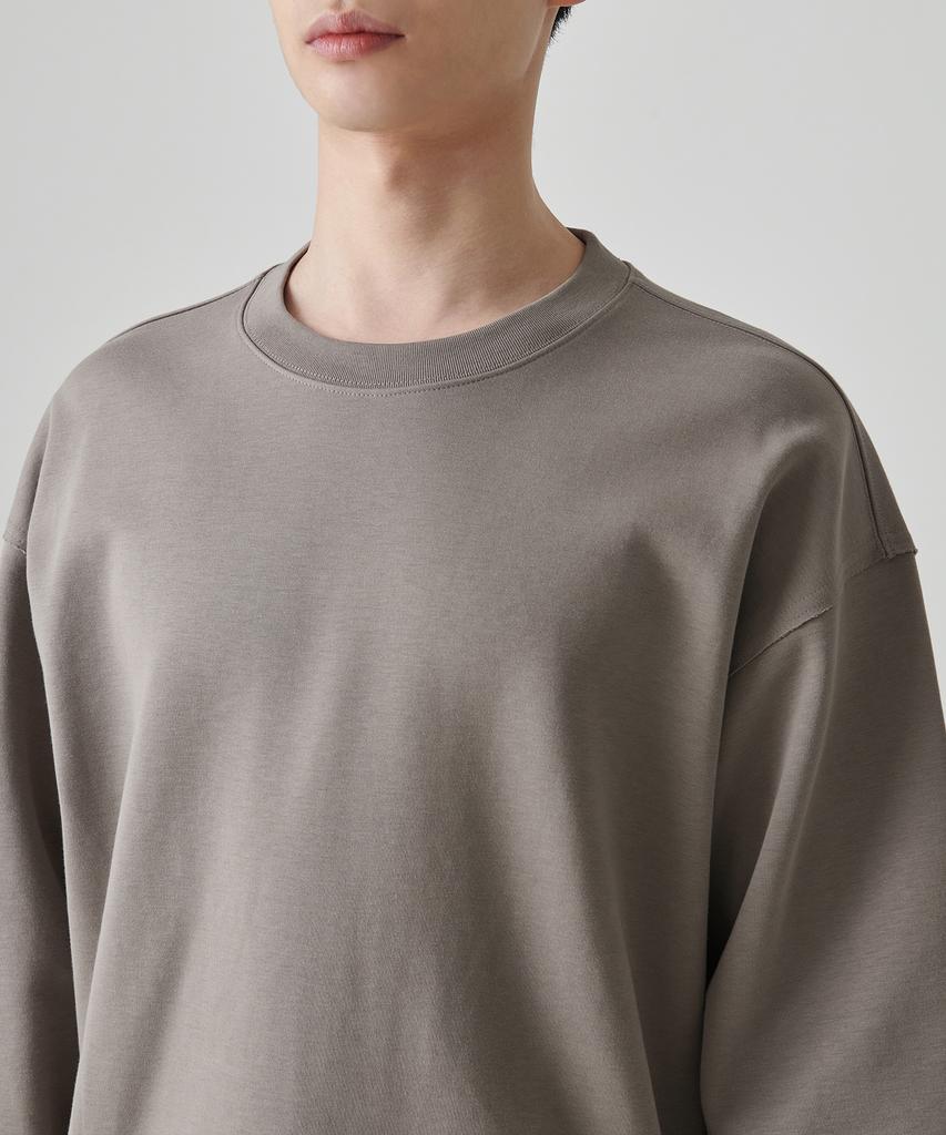 MUSINSA STANDARD Flat Terry Raw Edge Cutting Oversized Sweatshirt [Dusty Beige]