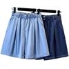 Women's Lightweight Tencel Denim High-Waist Loose Shorts - Summer Ice Silk 5-Point Pants Plus Size