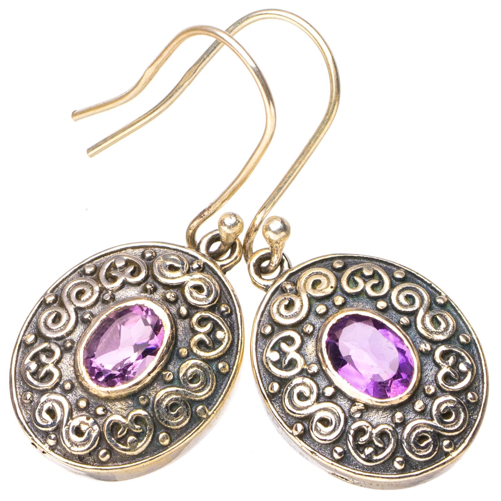 

StarGems® Natural Amethyst Handmade 925 Sterling Silver Earrings 1.5 E6989
