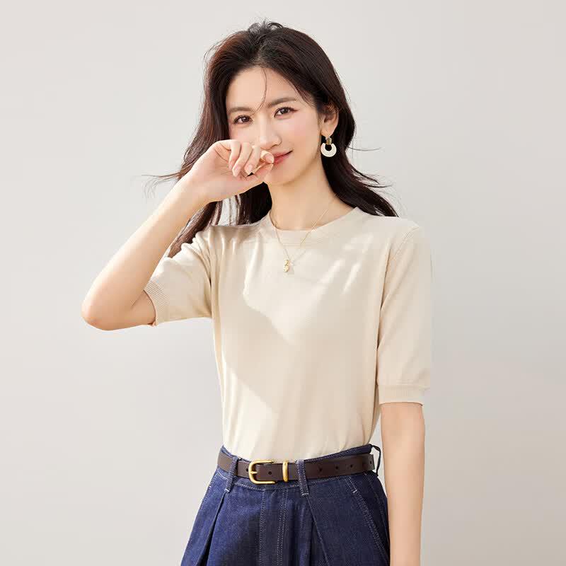 Women s Ribbed Knit Breathable Basic Top XL