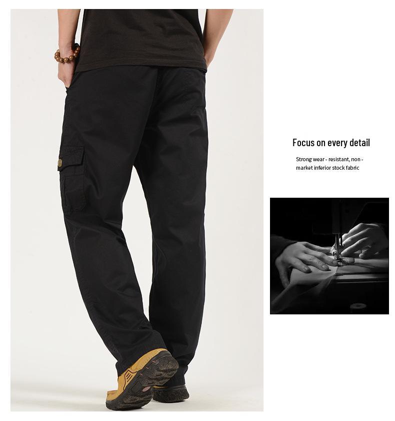 2020 Men's Pure Cotton Straight Leg Casual Pants - Spring/Summer Style, Middle-Aged Plus Size Loose Fit