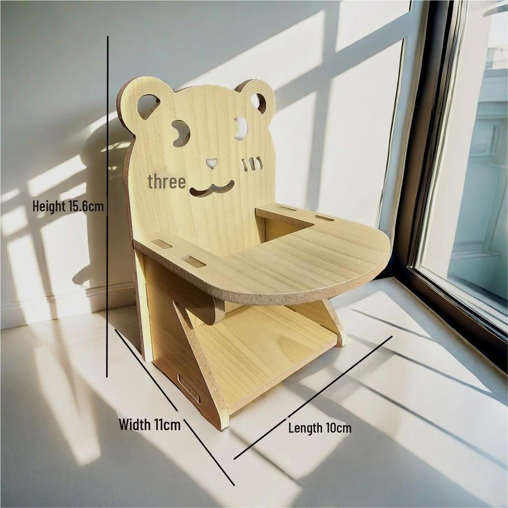 Golden Bear Hamsterversteck aus Holz – Dreireihige Tintenfischkäfig-Villa