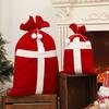 Christmas Velvet Santa Bag with Drawstring Red Santa Gift Bag Large Gift Wrapping Sack for Xmas Present Party Supply
