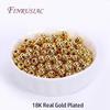 18K Gold Plated Spacer Bead For Jewelry Making,Beads Separators For Bracelet,Metal Round Bead Wholesale,DIY Beading Accessories