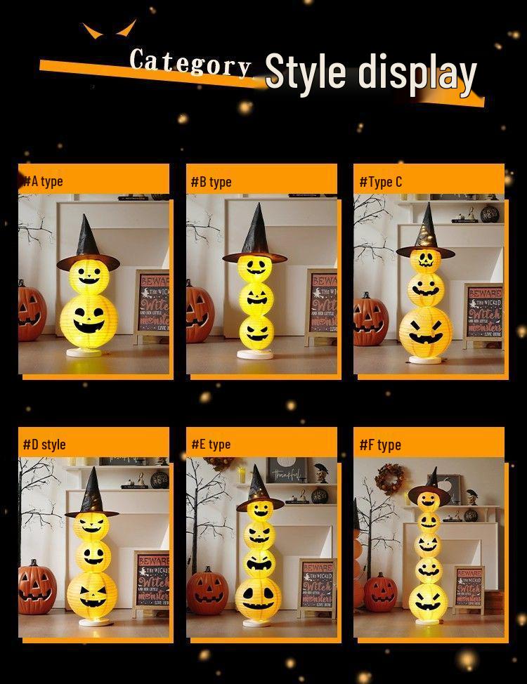 Halloween Light-Up Pumpkin Lantern Ornaments for Festive Decor