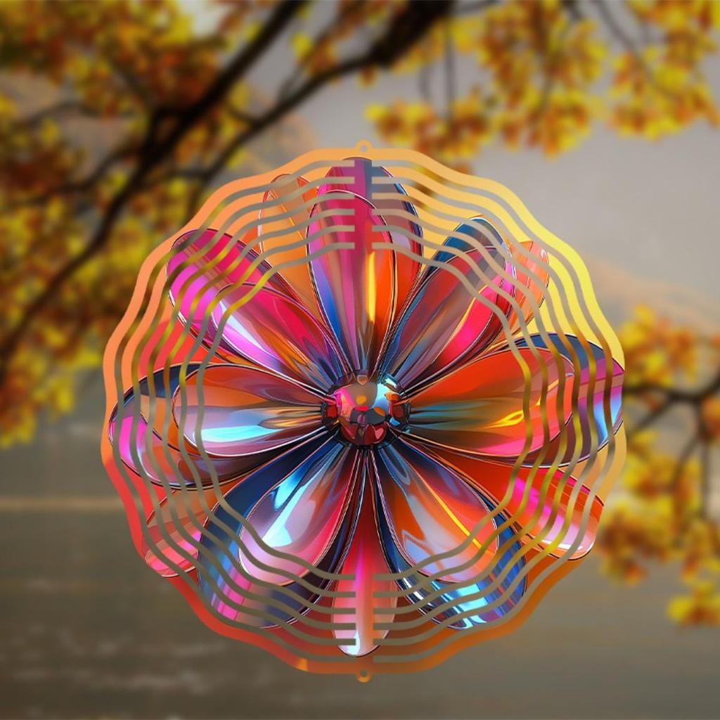 10 Inch Metal Wind Spinner Outdoor Garden Decor 360 Degree Rotating Hook Elegant Lawn Art No Electricity Needed Gift for Family